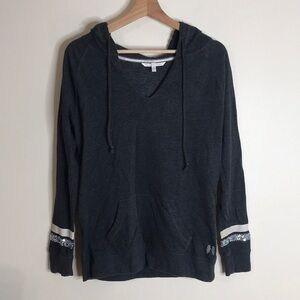Victoria's Secret LOVE Bling‎ Sleeves Grey Pullover Hoodie Size XS